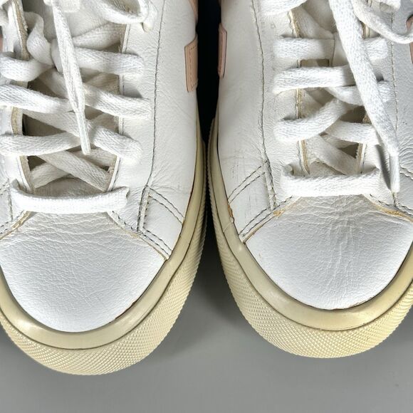 Veja Shoes Women’s Size 6 White Pink Peach  Sneakers Vegan Leather - Picture 5 of 16